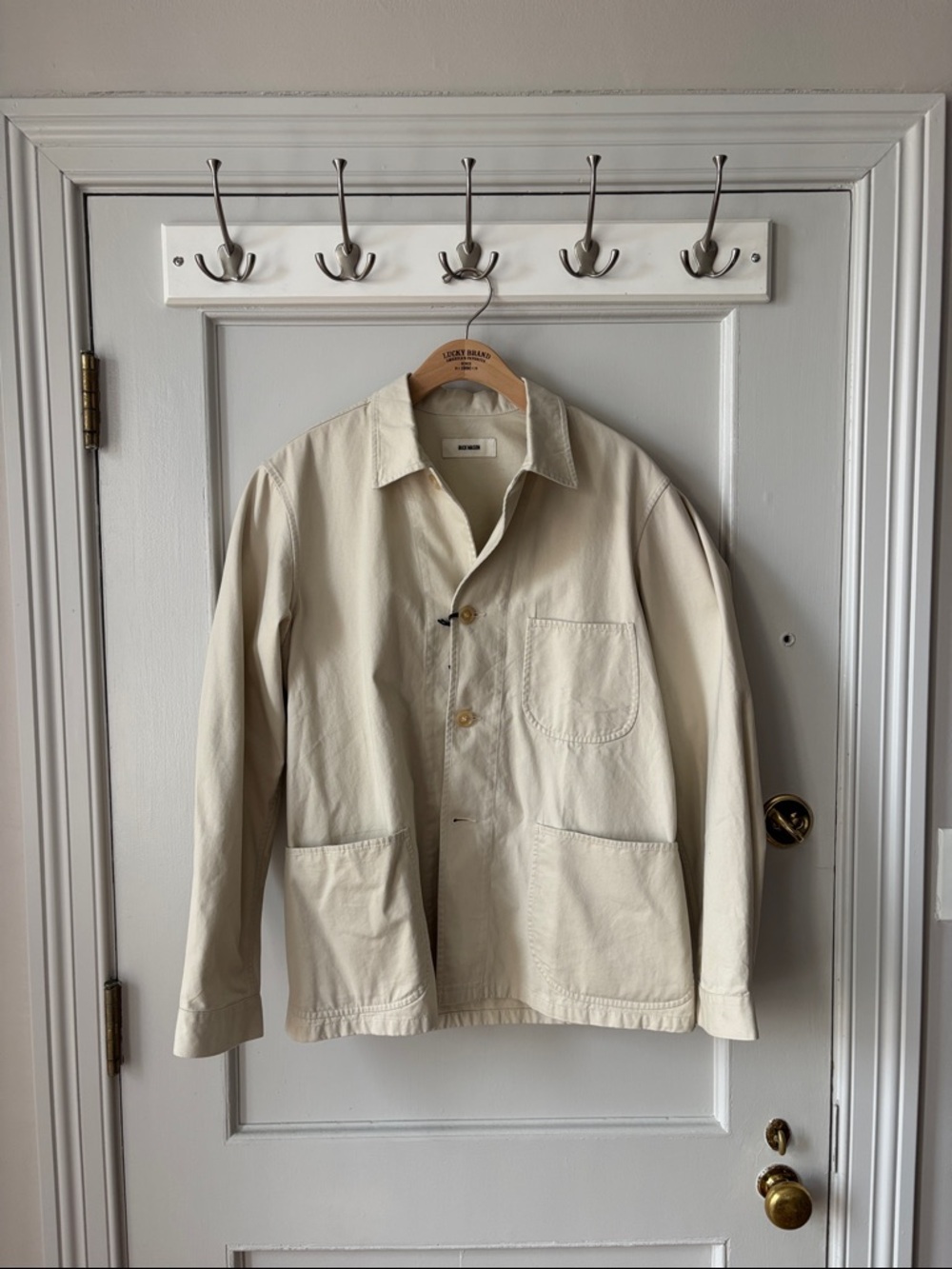 Buck Mason Cream Belted-Back Chore Coat (NWT)